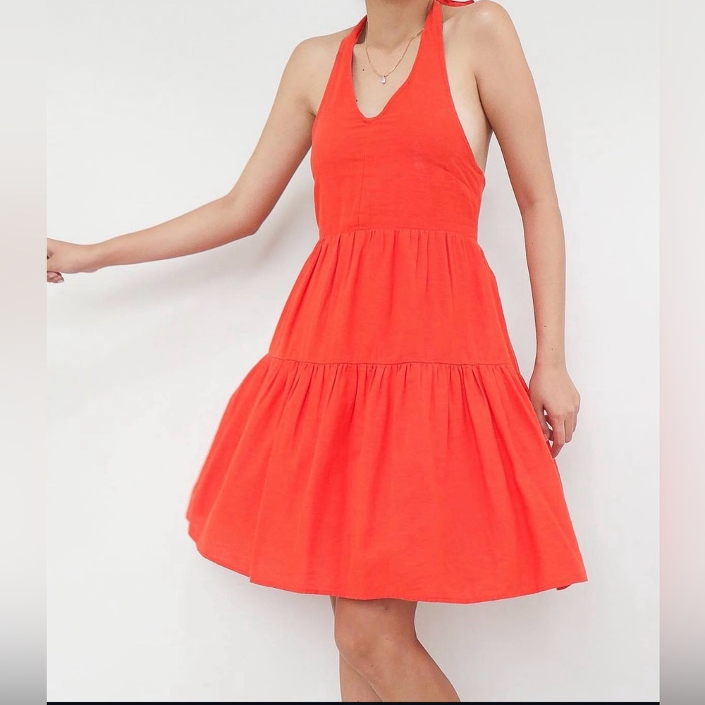 American Eagle Outfitters Vibrant Orange Mini Dress